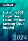 List of the 600 Largest Real Estate Investors Germany [2024 Update]- Product Image